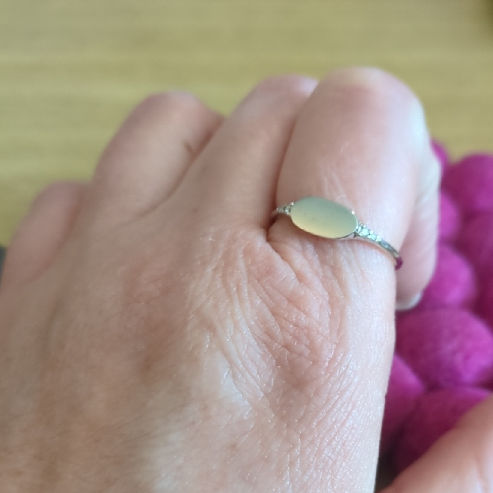 New Kendra Scott Fern 14k White Gold Band Ring in White Diamond - Picture 11 of 11
